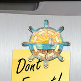 Juego de 6 imanes de madera decorativos náuticos de G. Debrekht - Decoración costera - 8090061G-S6