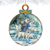 Cool Winds Father Winter Animals Wooden Ornaments by J. Bergsma - Wildlife Holiday Decor - 8591862-JB