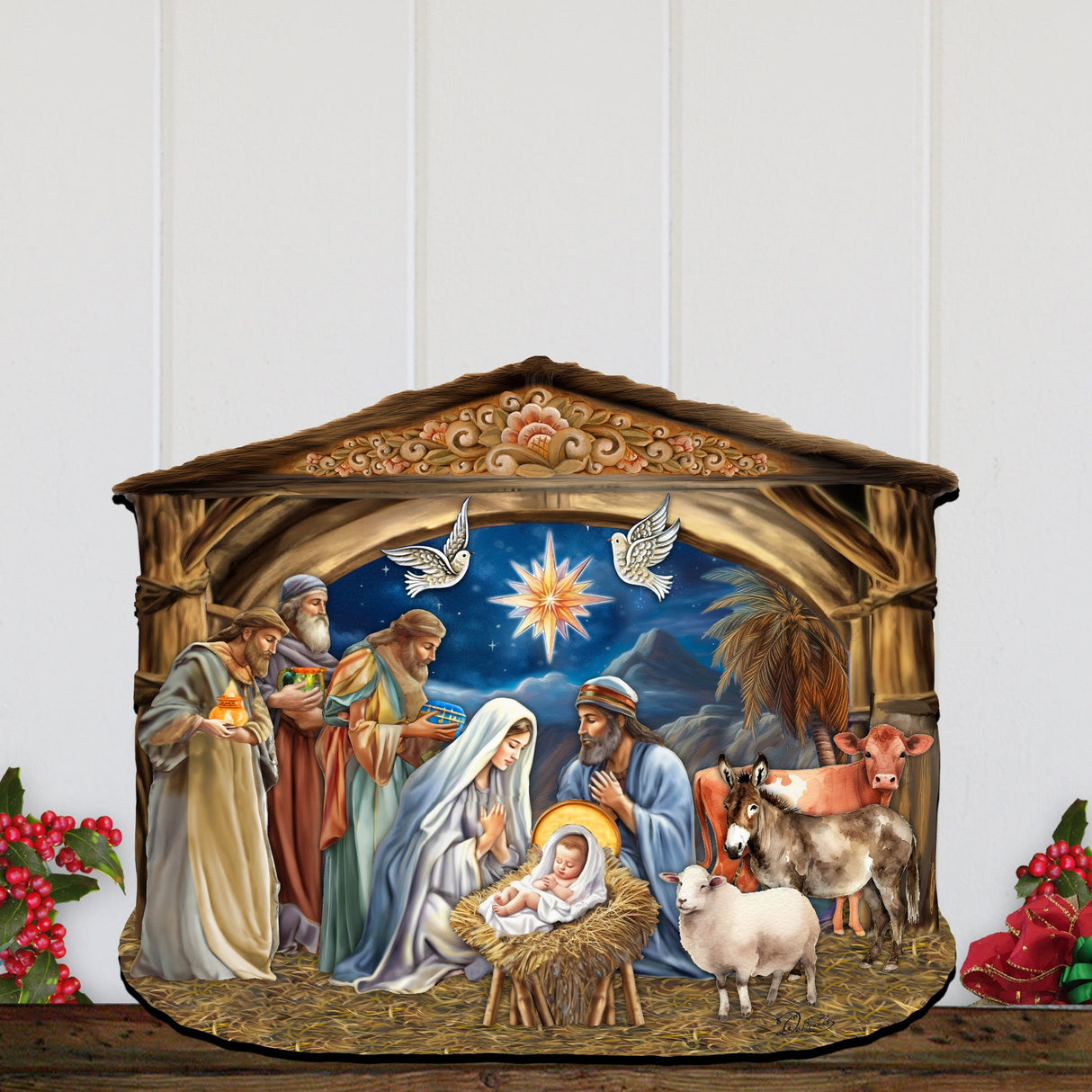 Nacimiento de Jesús: Decoración navideña para puerta de G. Debrekht - Decoración navideña - 8652761H