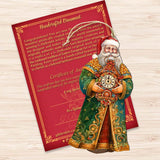 St. Nick's Magic Clock Wooden Ornaments by G. Debrekht - Christmas Santa Snowman Decor - 8691412