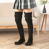Calcetines altos de punto trenzado cómodos - Medias suaves y elegantes por encima de la rodilla para mujer - Calidez invernal, ajuste perfecto, talla única