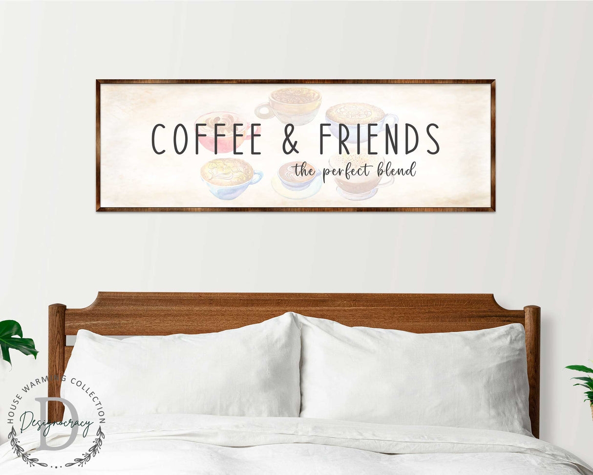 Coffee & Friends the Perfect Blend - Wooden Coffee shop decor - Farmhouse decor - Wooden Wall art - Kitchen decor - Farmhouse kitchen - Coffee nook - 310314
