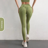 High Waist Hip Lift Yoga Pants With Pockets Women's Sports Fitness Trousers Leggings - Lootquake