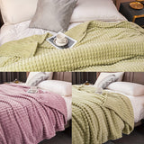 1pc Blanket Flannel/thick Blanket/grey/khaki/royal Blue/white/dark Gray/burgundy/beige/dark Brown/Silvery Gray/taro Purple/green/bedroom/guest Room/living Room/student Dormitory /car/sofa/travel Cute Multifunctional Blanket