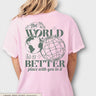 Letter 2D Printed Starry Sky Earth Cotton T-Shirt
