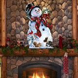 Decoración navideña para puerta de estilo antiguo de D. Gelsinger - Decoración navideña de Papá Noel y muñeco de nieve - 8461024H-1563