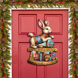 Carousel Bunny with Toys Holiday Door Decor by G. Debrekht - Christmas Decor - 8611086H