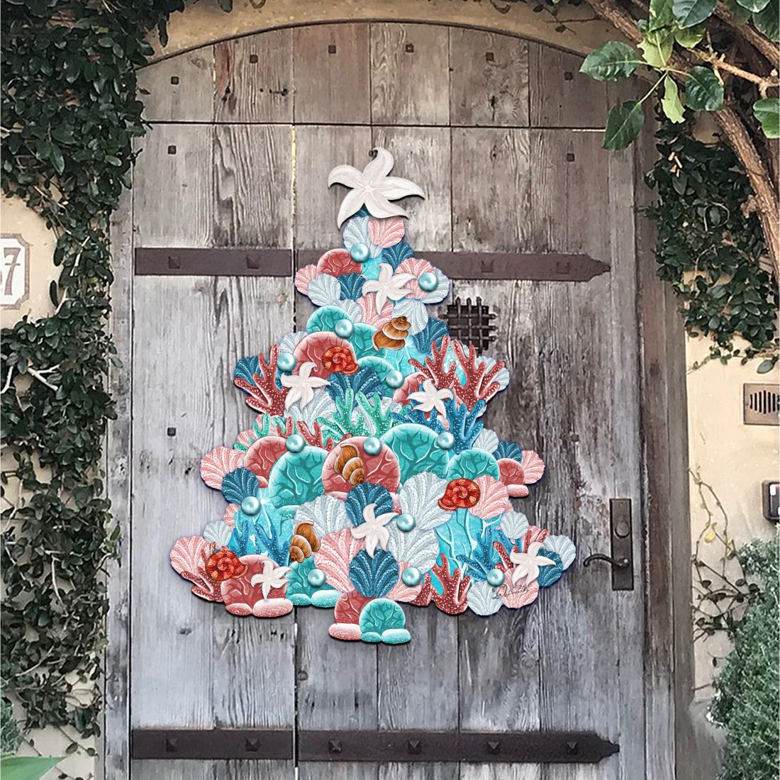 Coastal Tree Coastal Door Decor by G. DeBrekht - Coastal Holiday Decor - 8193149H