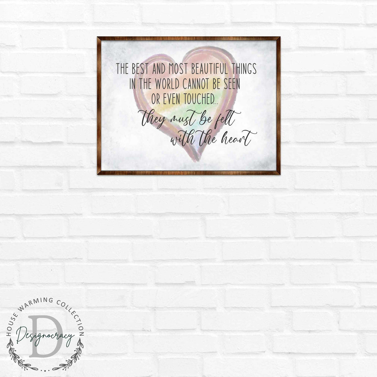 Most Wonderful Things Must Be Felt With the Heart - Bedroom Wall Art - Valentines Gift - Contemporary Decor - Gift for Her - ?ÿ Anniversary Gift - Wall Decor - 310337