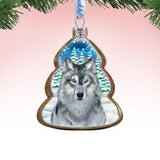 Wolf Face Wilderness Mercury Glass Ornament by G. DeBrekht - Wildlife Holiday Decor - 771031