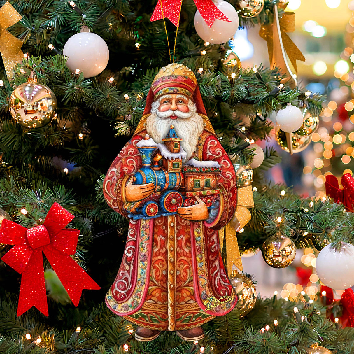 Adornos de madera navideños en miniatura de Santa Claus, de G. Debrekht - Decoración navideña de muñeco de nieve de Santa Claus - 8691417