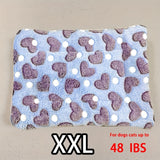 Manta rectangular para mascotas, resistente a la suciedad y para todas las estaciones - Cómoda cama con estampado de pata de perro y corazón (1 unidad)