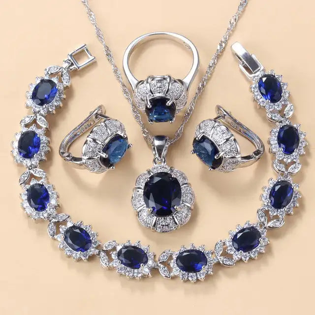 Earrings Necklace And Ring For Women 4 PCs Set - Lootquake
