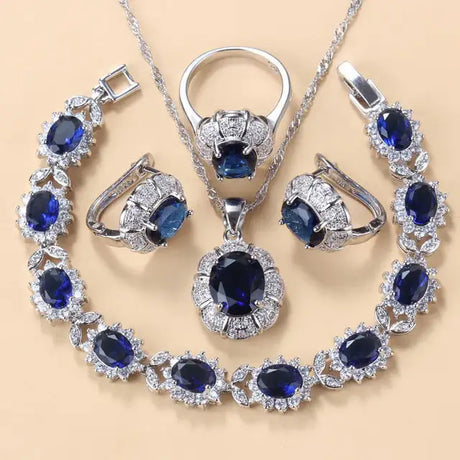 Earrings Necklace And Ring For Women 4 PCs Set - Lootquake