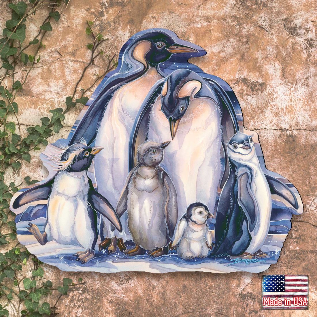 Arte mural de vida silvestre "Sno Buddy Like You" - J. Bergsma - Decoración navideña de vida silvestre - 8591659W-JB