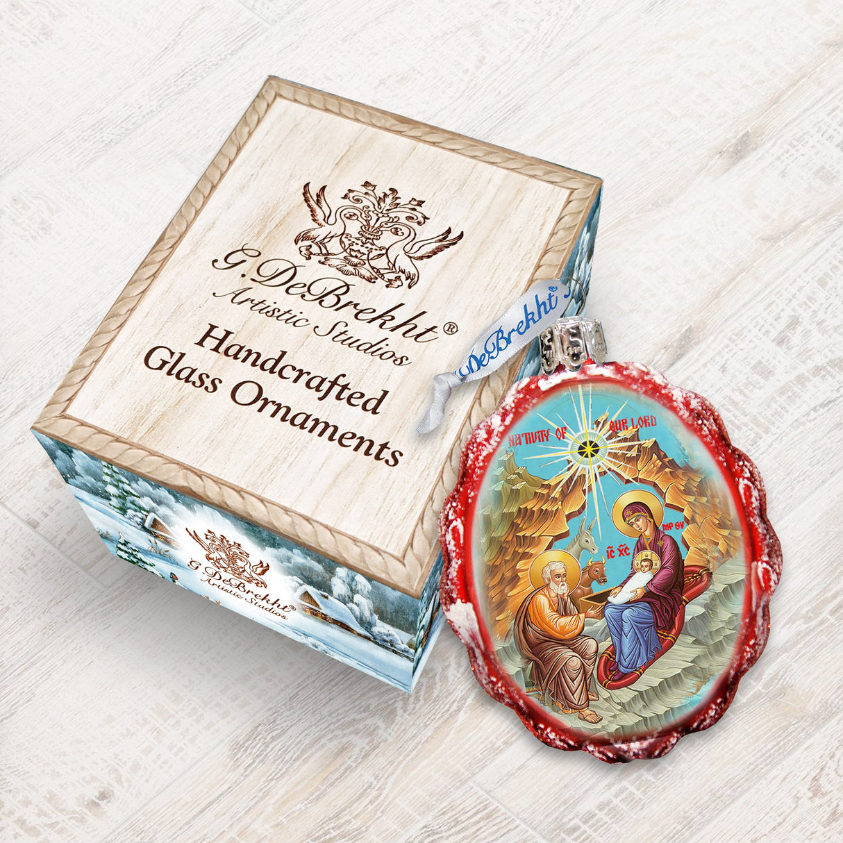 Adorno de cristal de la Natividad, decoración inspiradora de la Natividad - 772025