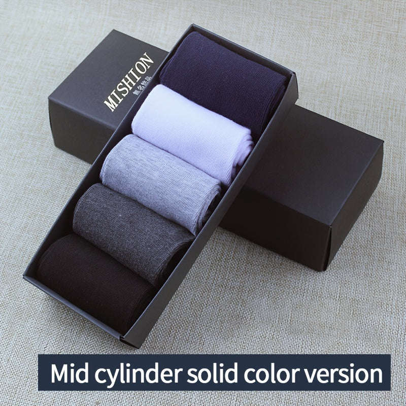 5 paires de chaussettes mi-mollet tendance ultra-confortables pour hommes - Respirantes, évacuant l'humidité, douces et extensibles pour une utilisation en extérieur en toutes saisons - Chaussettes décontractées unisexes pour un confort quotidien