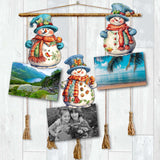 Snowman Decorative Wooden Clip-on Ornaments Set of 3 by G. Debrekht - Christmas Decor - 8091023C-S3