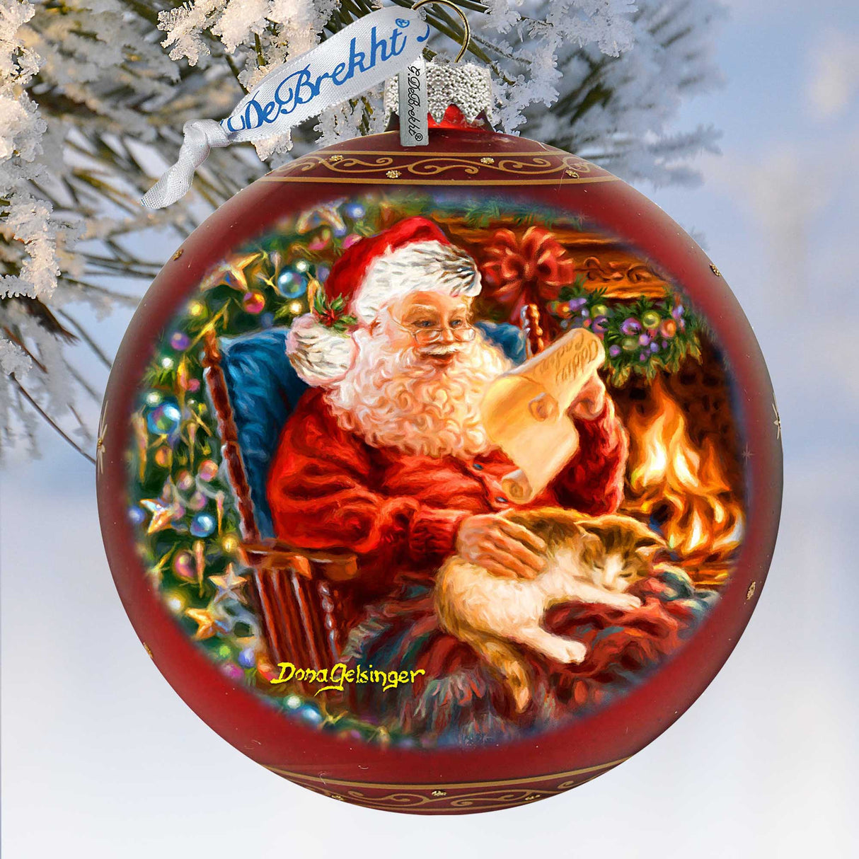 House Warming Santa Lg Glass Ornament in Red by Gelsinger - Christmas Decor - 73924R-DG