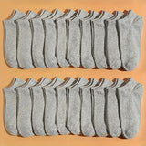 20 paires de chaussettes unies à imprimé, chaussettes basses douces et légères, bas et collants pour femmes