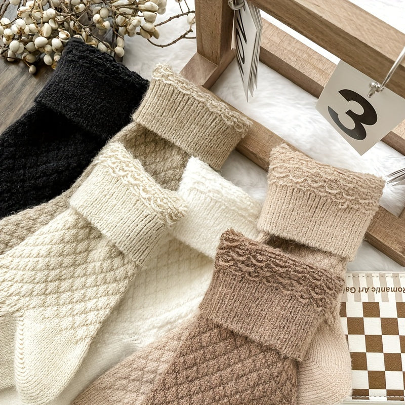Calcetines a cuadros para mujer - Pack económico de 6 pares | Medias de tubo medio cómodas, elásticas y elegantes