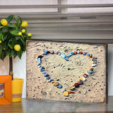 Arte de pared costero de madera con forma de corazón de Sperber de Nature Wonders - Decoración costera con vida marina - 95254B