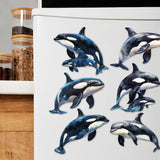Majestic Orcas Decorative Wooden Magnets Set of 6 by G. Debrekht - Wildlife Coastal Decor - 8090102G-S6