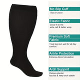 1 par de calcetines de compresión unisex de talla grande, hasta la rodilla, 20-30 mmHg, transpirables y circulantes, para pantorrillas, para mujer y hombre.