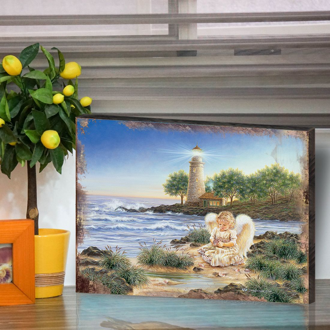 Arte mural de madera "A Little Joy Art" de D. Gelsinger - Decoración navideña - 95653B-9906