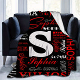 1pc Personalized Name Flannel Blanket - Cozy & Warm, Customized with Your Letters - A Perfect Commemorative Gift for Loved Ones, Ideal for Napping, Camping, & Travel Adventures