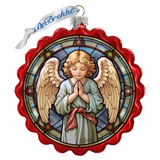 Little Angel Wreath Glass Ornament by G. Debrekht - Nativity Holiday Décor - 759-055