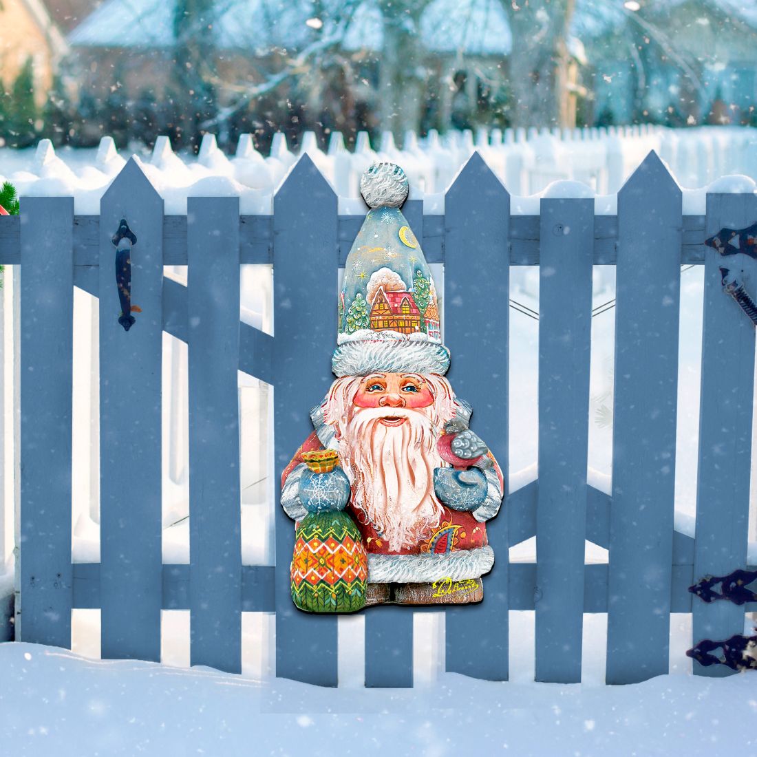 The First Noel Christmas Door Decor by G. DeBrekht - Christmas Santa Snowman Decor - 8116410H