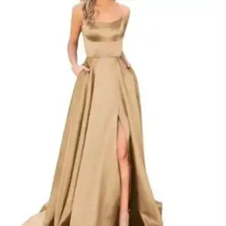 Solid Color Long Slimming And Shoulder Hollow Girlfriends Fashion Bridesmaid Party Dress - Lootquake