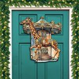 Carousel Giraffe Holiday Door Decor  by G. Debrekht - Christmas Decor - 8611028H