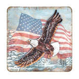 Juego de 4 posavasos de corcho de madera con diseño de águila americana de Nature Wonders - Decoración patriótica americana - 95221C-S4