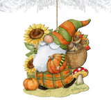 Fall Decoration Harvest Gnome - Cornucopia Ornament Handmade Gift for Autumn Adornment - Wooden Ornament by Susan Winget - Item 8471208-SW