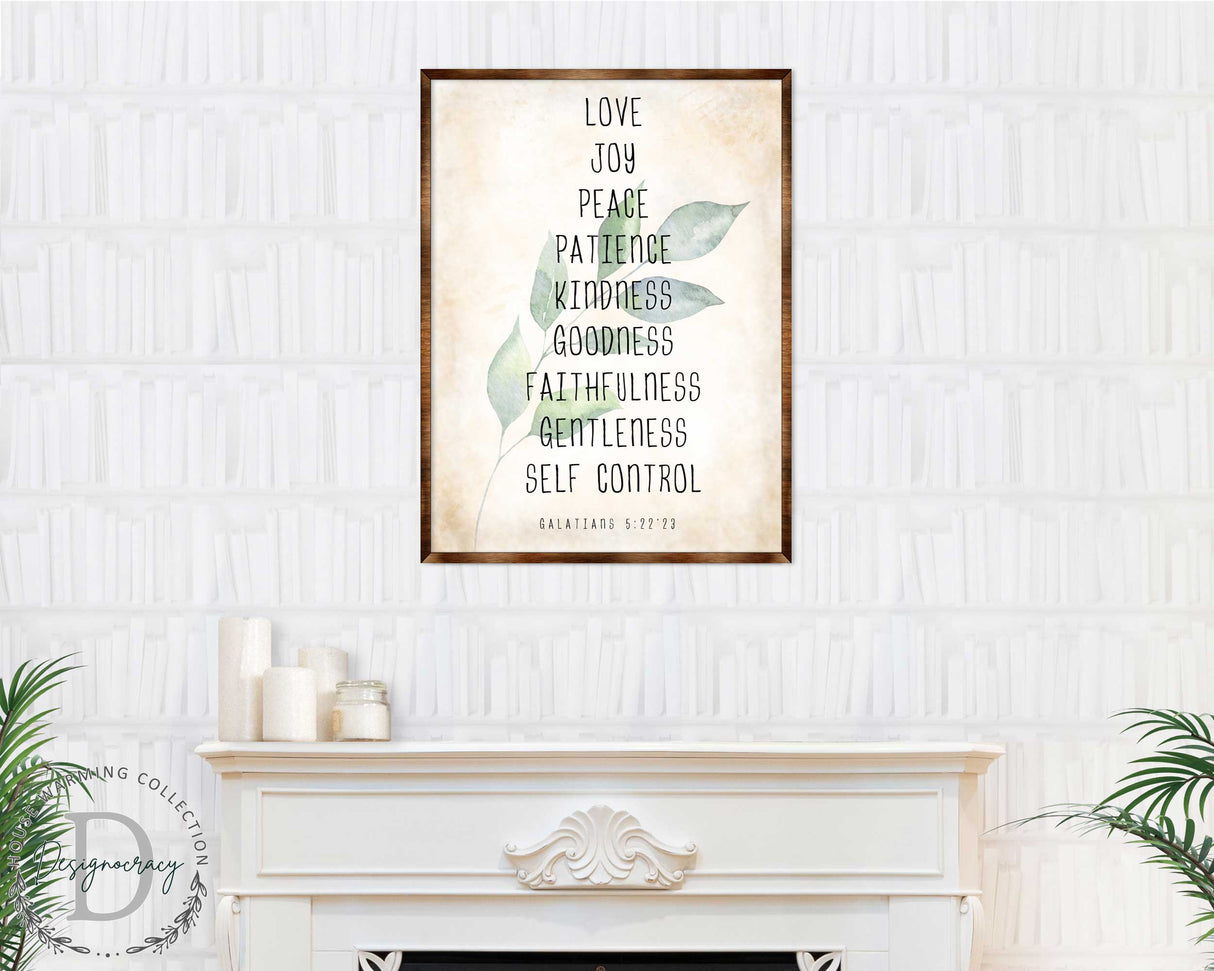 Love Joy Peace - Fruit of the Spirit - Verse Wall Decor - Contemporary Decor - Wooden Script Wall Art - 310332