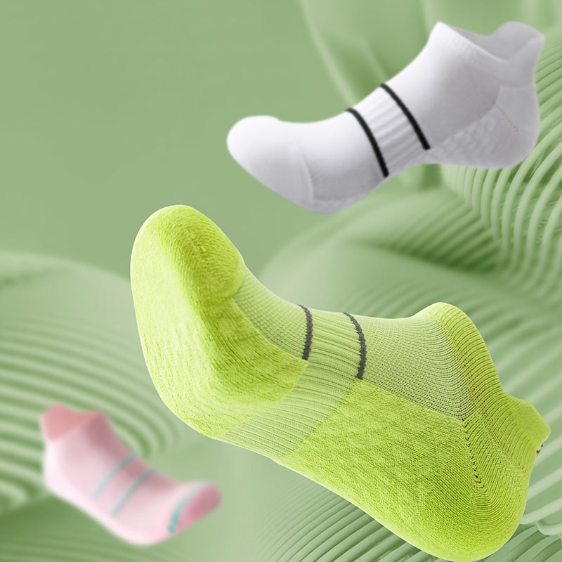 5 pares de calcetines deportivos profesionales para hombre, de verano, de malla fina, transpirables, absorbentes del sudor, antiolor, con protección para el talón y las orejas.