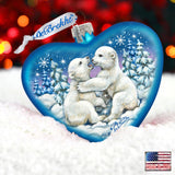 Polar Cubs Glass Ornament by G. DeBrekht - Wildlife Holiday Decor - 753-010