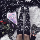 Calcetines hasta la rodilla con estampado de letras y sol de dibujos animados, cómodos y combinables, medias y calcetería para mujer