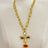Minority Design Vintage Red Lip Nose Eye Pendant Necklace - Lootquake