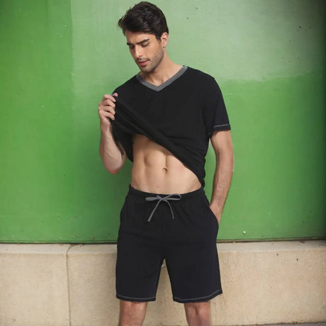 Men's Casual Suit Short-sleeved Shorts Two-piece Set - Lootquake