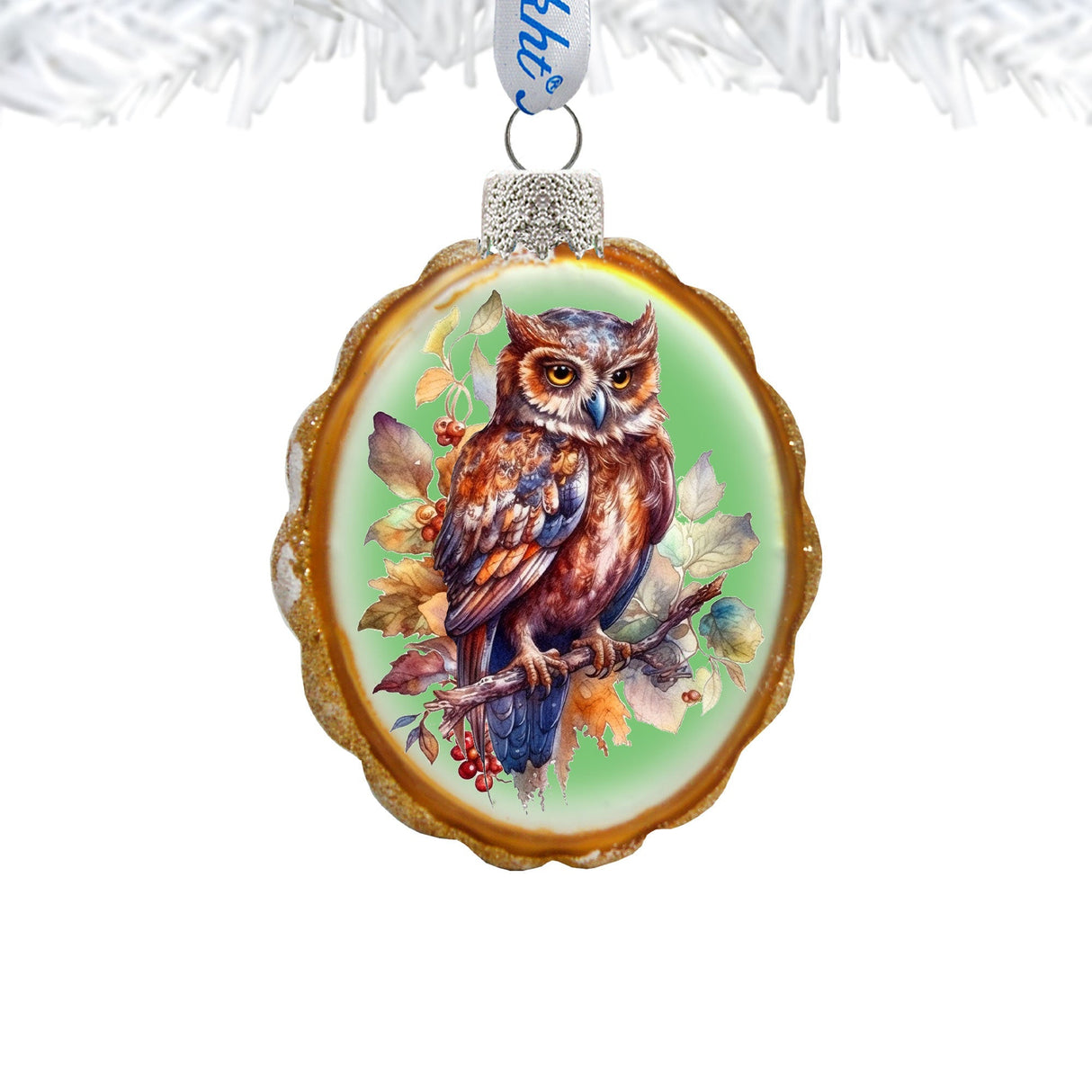 Brown Owl Mercury Glass Ornaments by G. Debrekht - Wildlife Holiday Decor - 776001