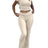 Casual Solid Color Slim Fit Two-piece Pants Set, Short Sleeved Round Neck T-shirt And Tight Flared Pants Sports Pants Clothing, Women's Clothing - Lootquake