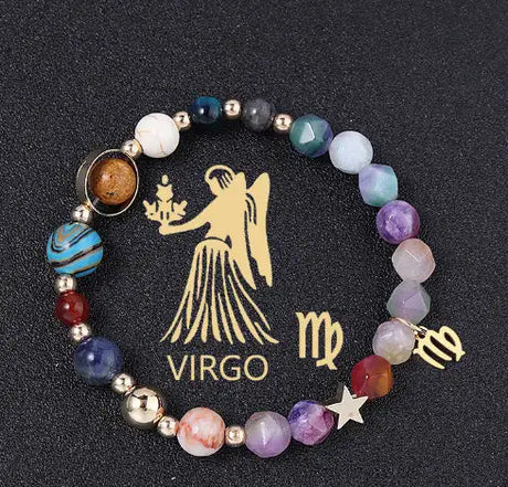 Twelve Constellation Constellation Bracelet Natural Stone Cut Color - Lootquake