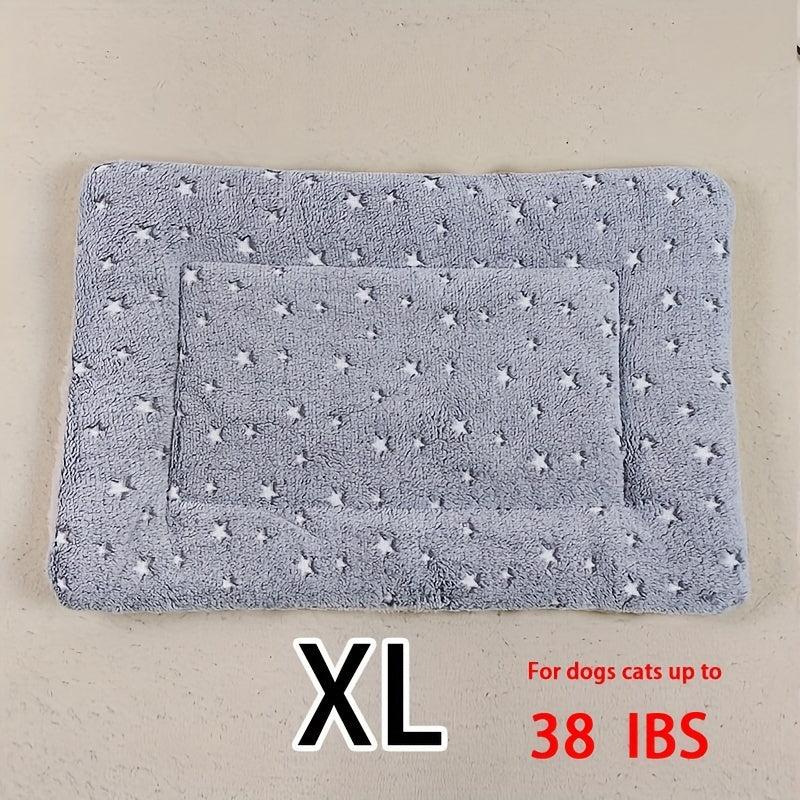 Manta rectangular para mascotas, resistente a la suciedad y para todas las estaciones - Cómoda cama con estampado de pata de perro y corazón (1 unidad)