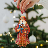 Adornos de madera navideños en miniatura de Santa Claus, de G. Debrekht - Decoración navideña de muñeco de nieve de Santa Claus - 8691417