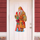 Santa's Skiing Adventure Holiday Door Decor by G. Debrekht - Christmas Santa Snowman Decor - 8691403H