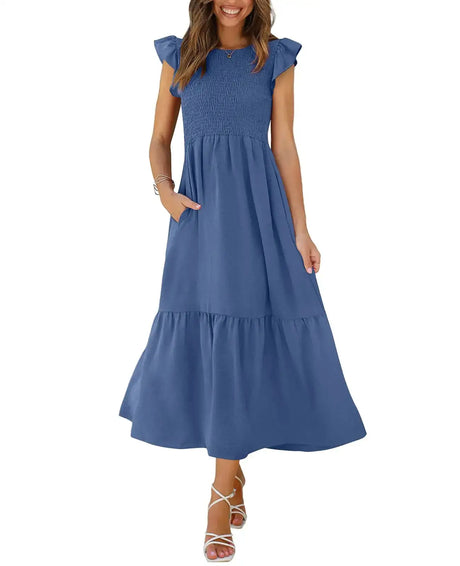 OFEEFAN Casual Dresses for Women Flowy Petite Maxi Dresses for Women Petite Length XS - Lootquake