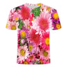 Men's Casual 3D Print Flower T-Shirts - Hip Hop Style - Lootquake